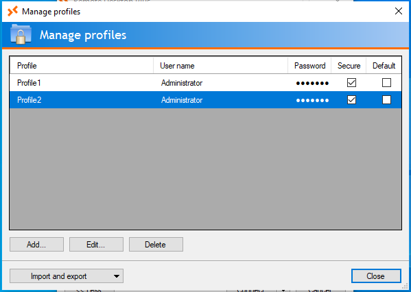 Administración de perfiles en Remote Desktop Plus